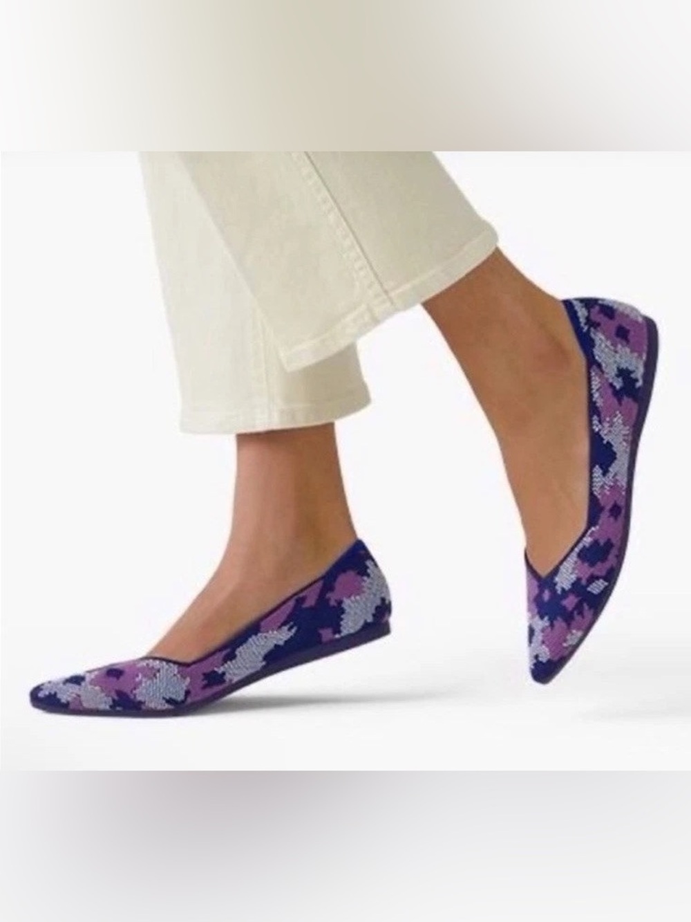 Rothy's Amethyst Herringbone Loafers Size 9.5 Purple Metallic